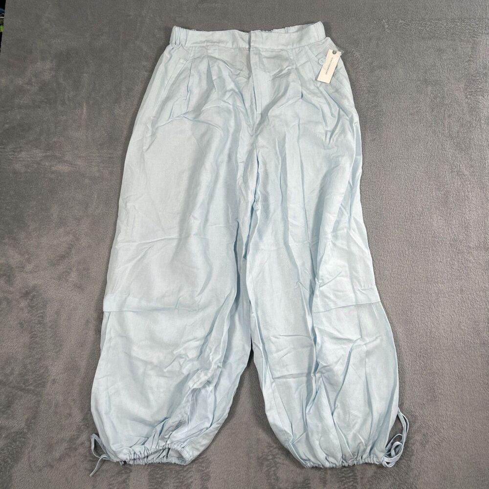 Anthropologie Garden Balloon Pants Womens Size 6 Blue Wide Leg Elastic Waist NWT